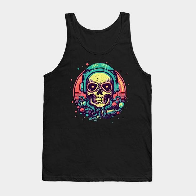 Cyberpunk Skull Pilot Tank Top by TOKEBI